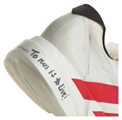 adidas Adizero Adios Pro 4 Running-Schuhe Weiß/Rot Herren