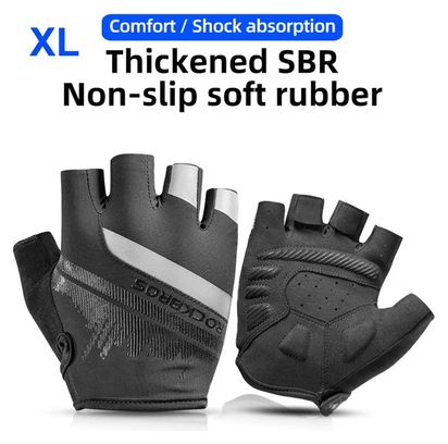Bike gloves half finger with bandes réfléchissantes black