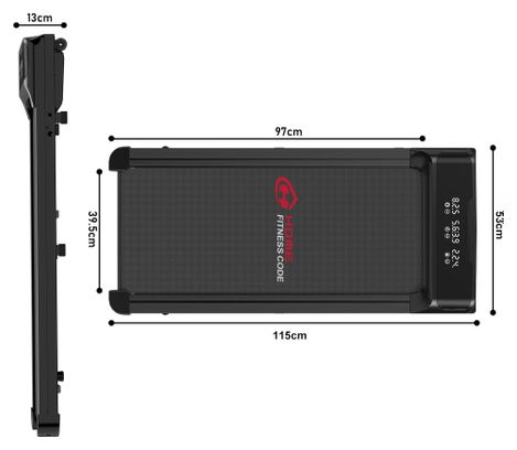 Tapis de course Fitness Q2-1 compact pliable Noir
