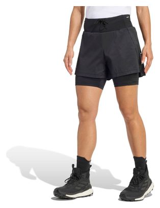 Pantalones cortos 2 en 1 adidas Terrex Xploric negros para mujer