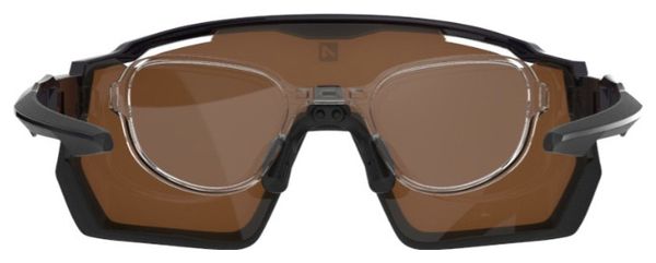 Conjunto de Gafas AZR Pro Race RX Negras Transparentes / Lente Hidrofóbica Dorada