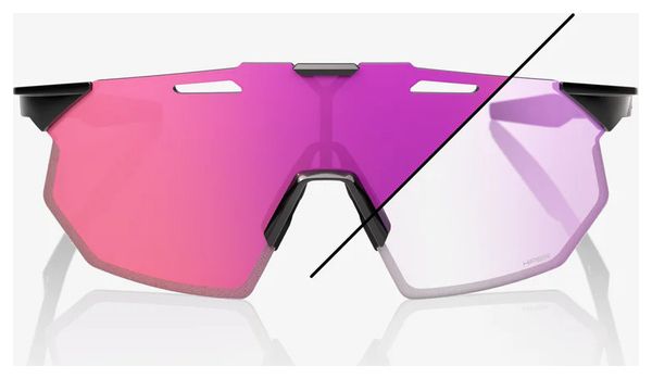 100% Hypercraft SQ Gloss Black Glasses / Purple Mirror Photochromic Lenses