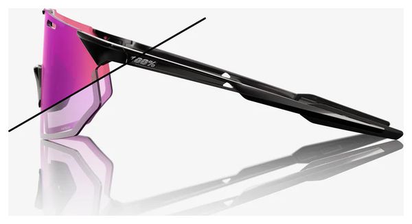 100% Hypercraft SQ Gloss Black Glasses / Purple Mirror Photochromic Lenses