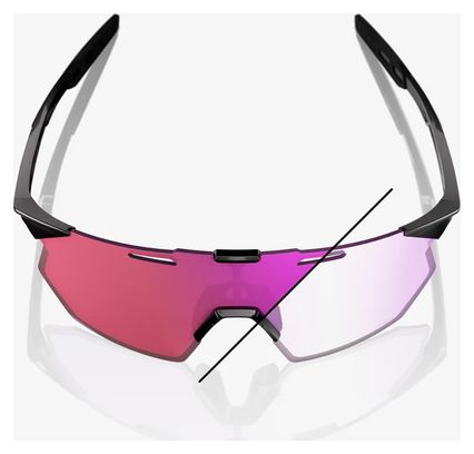 100% Hypercraft SQ Gloss Black Glasses / Purple Mirror Photochromic Lenses