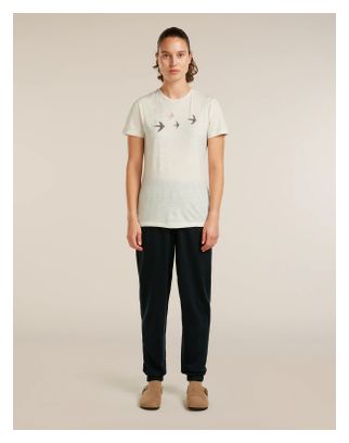 Maglietta Icebreaker 150 Tech Lite Tee Bird Transit Bianca da donna 