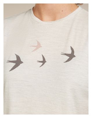 Maglietta Icebreaker 150 Tech Lite Tee Bird Transit Bianca da donna 
