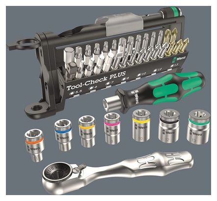 Wera-Etui d'embouts/Douilles et Mini-Cliquet-Tool-Check PLUS