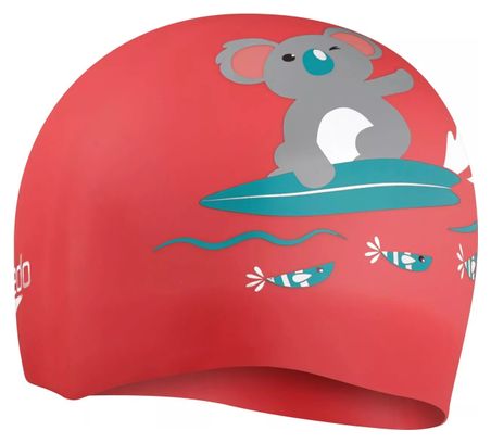 Gorro de natación Speedo Junior de silicona rosa estampado