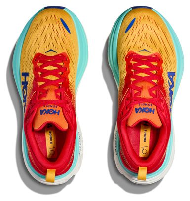 Zapatillas Hoka One One Bondi 8 Rojo Naranja Azul Mujer
