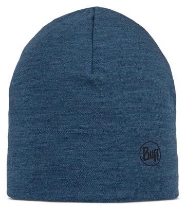 Buff Merino Midweight Beanie Melange Blue