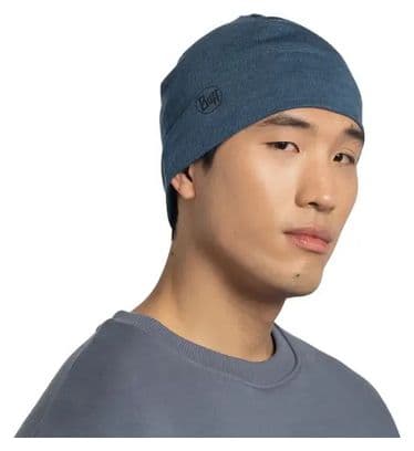 Buff Merino Midweight Beanie Melange Blue