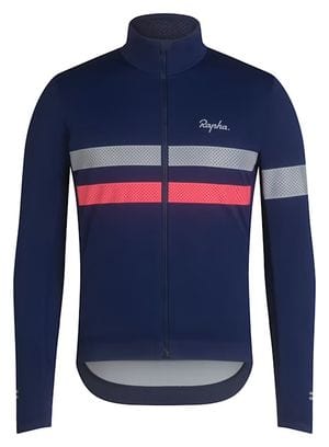 ウェア Rapha BREVET LONG SLEEVE WINDSTOPPER 2XL Maillot Manches Long Rapha Brevet Windstopper Bleu/Rose
