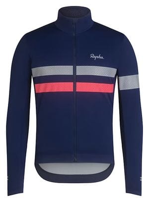 Maglia a maniche lunghe Rapha Brevet Windstopper Blu/Rosa