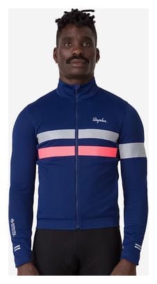 Maillot Manches Longues Rapha Brevet Windstopper Bleu/Rose