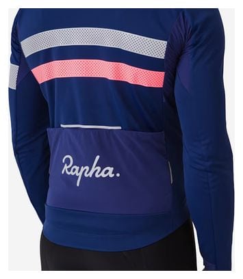 Maglia a maniche lunghe Rapha Brevet Windstopper Blu/Rosa