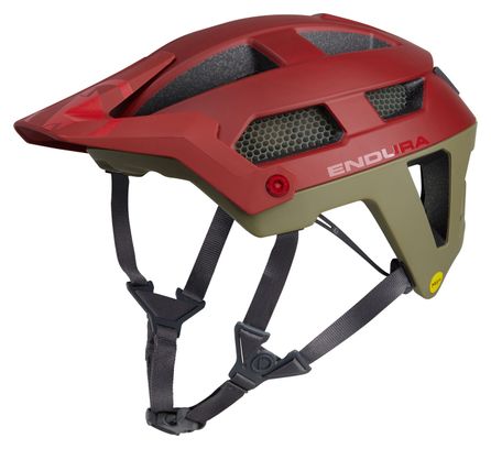 Endura SingleTrack Mips Khaki/Red Helmet