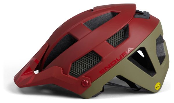 Casque VTT Endura SingleTrack Mips Khaki/Rouge