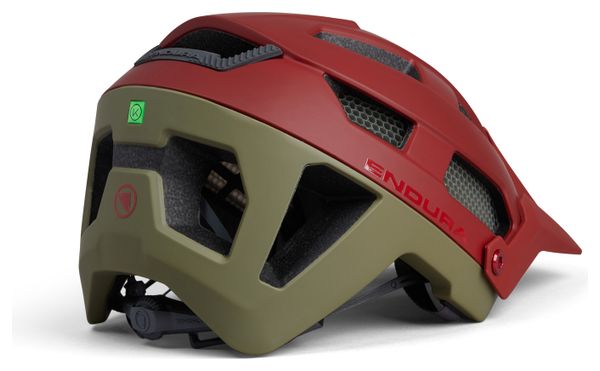 Casque VTT Endura SingleTrack Mips Khaki/Rouge