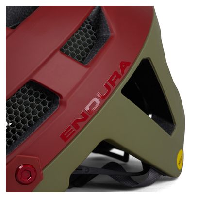 Casque VTT Endura SingleTrack Mips Khaki/Rouge