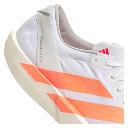 adidas Adizero Adios 9 Women's Running Shoes in White/Orange