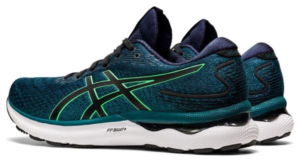 Chaussures Running Asics Gel Nimbus 24 Bleu Vert