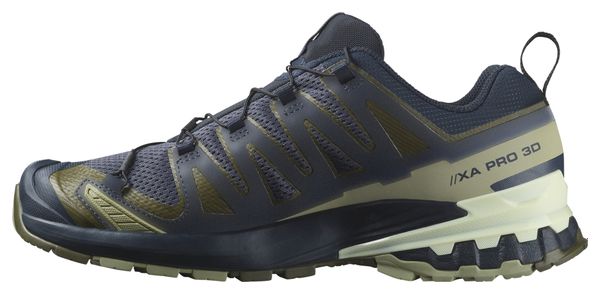 Trailrunning-Schuhe Salomon XA Pro 3D v9 Blau Khaki