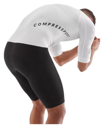 Compressport Aero Seamless Men's Triathlon Suit (White/Black)