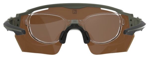 Set AZR Race RX Matte Khaki Goggles / Yellow Hydrophobic Lens + Clear