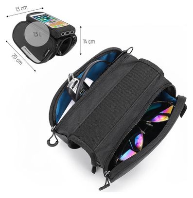 Sacoche de vélo + housse détachable jusqu'à 6 5  1 5l noire