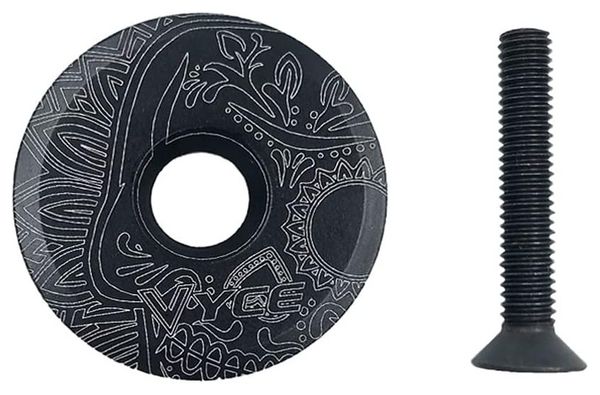 Bouchon de potence en alliage d'aluminium ultra-léger - Noir à motifs
