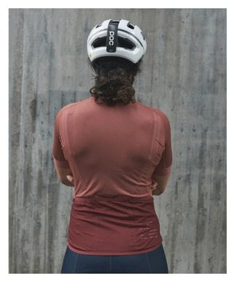 Kurzärmeliges Damen-Trikot Poc Essential Road Logo Braun/Rot