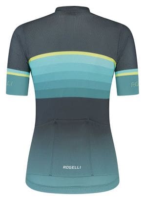 Maillot Manches Courtes Velo Rogelli Impress II - Femme - Menthe/Gris/Jaune