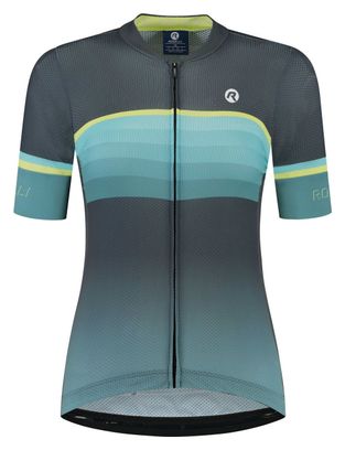 Maillot Manches Courtes Velo Rogelli Impress II - Femme - Menthe/Gris/Jaune