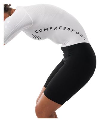 Compressport Aero Seamless Triathlon Suit for Women, White/Black