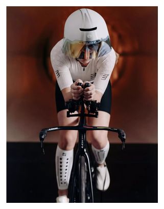 Compressport Aero Seamless Triathlon Suit for Women, White/Black