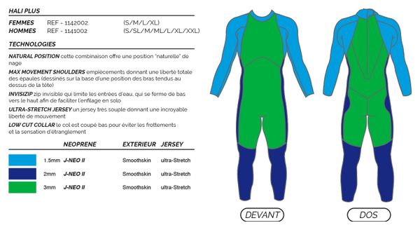 Mako Hali Plus Zwart Groen Neopreen Wetsuit