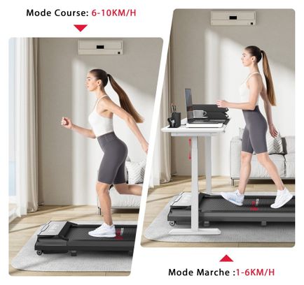 Tapis de course Fitness Q2-1 compact pliable Noir avec tapis
