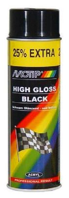Aérosol peinture Motip noir brillant 500 ml .