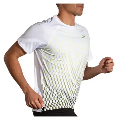 Maillot manches courtes Brooks Atmosphere Run Blanc Jaune Homme
