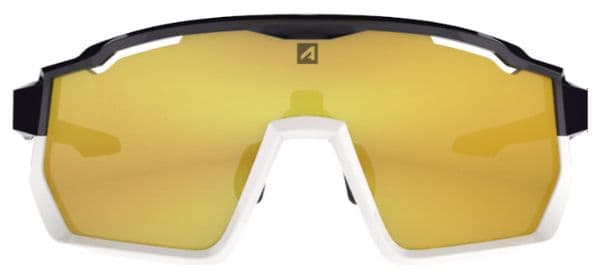 AZR Pro Race RX Brillen Set Schwarz/Weiß Lackiert / Wasserabweisendes Visier Gold