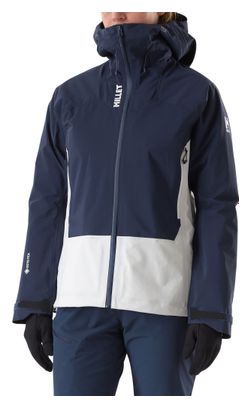 Chaqueta impermeable Millet Kamet Gore-Tex azul/blanca para mujer