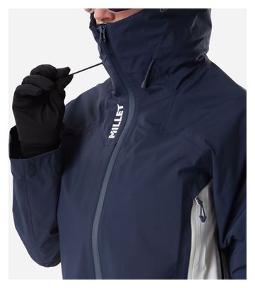 Chaqueta impermeable Millet Kamet Gore-Tex azul/blanca para mujer