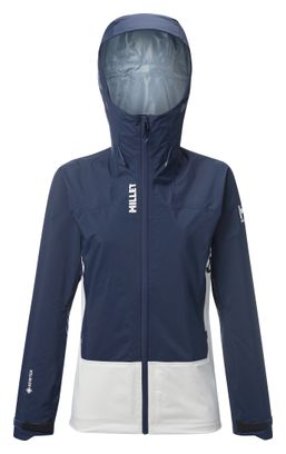 Chaqueta impermeable Millet Kamet Gore-Tex azul/blanca para mujer