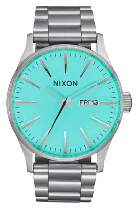 Reloj Unisex Nixon Sentry Acero Plata/Turquesa