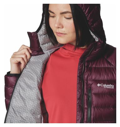 Chaqueta de plumón con capucha Columbia Arctic Crest para mujer, morada
