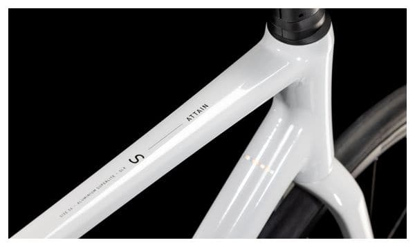 Cube Attain SLX Rennrad Shimano 105 12S 700 mm Baumwolle Weiß Grau 2025 ...