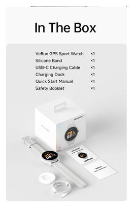 Orologio GPS iGPSport VeRun Grigio chiaro/Bianco