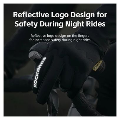 Paire de Gants de Cyclisme Extérieurs Antidérapants Ecran Tactile noir