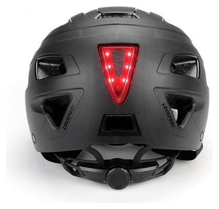 CASQUE CITY Noir M 55/58 Eclairage Arrière Led 15 Ventilation.