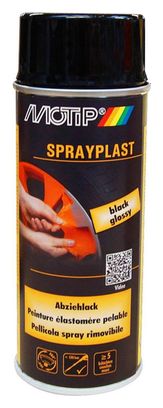 Bombe de peinture pelable Spraylast noir BRILLANT Motip 400ml .